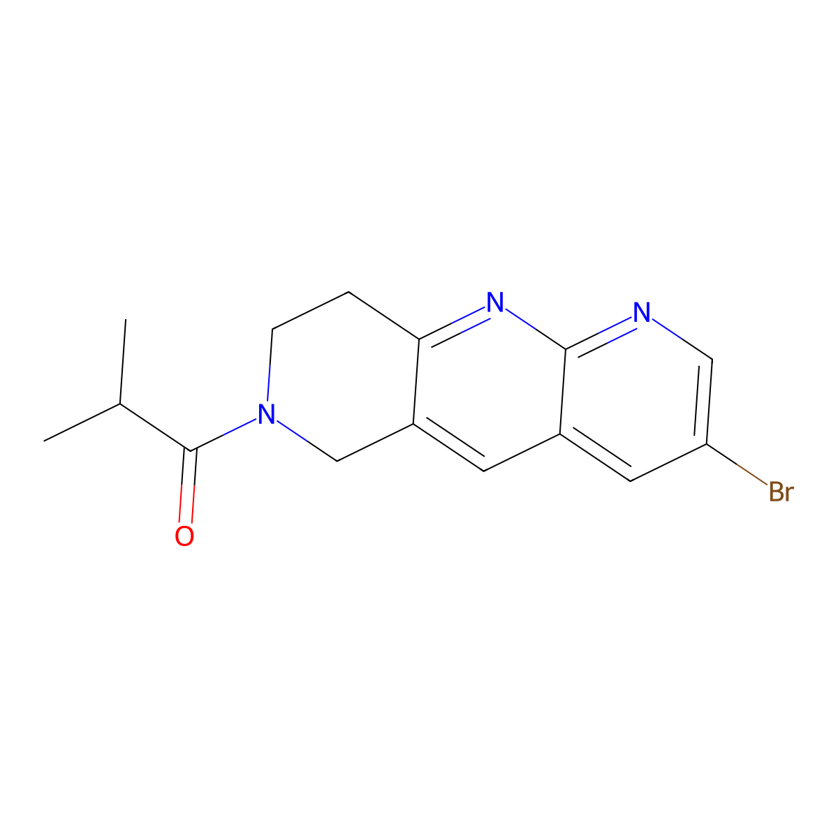 1-{3-bromo-6H,7H,8H,9H-pyrido[2,3-b]1,6-naphthyridin-7-yl}-2-methylpropan-1-one molecular structure, CAS 2770604-66-3