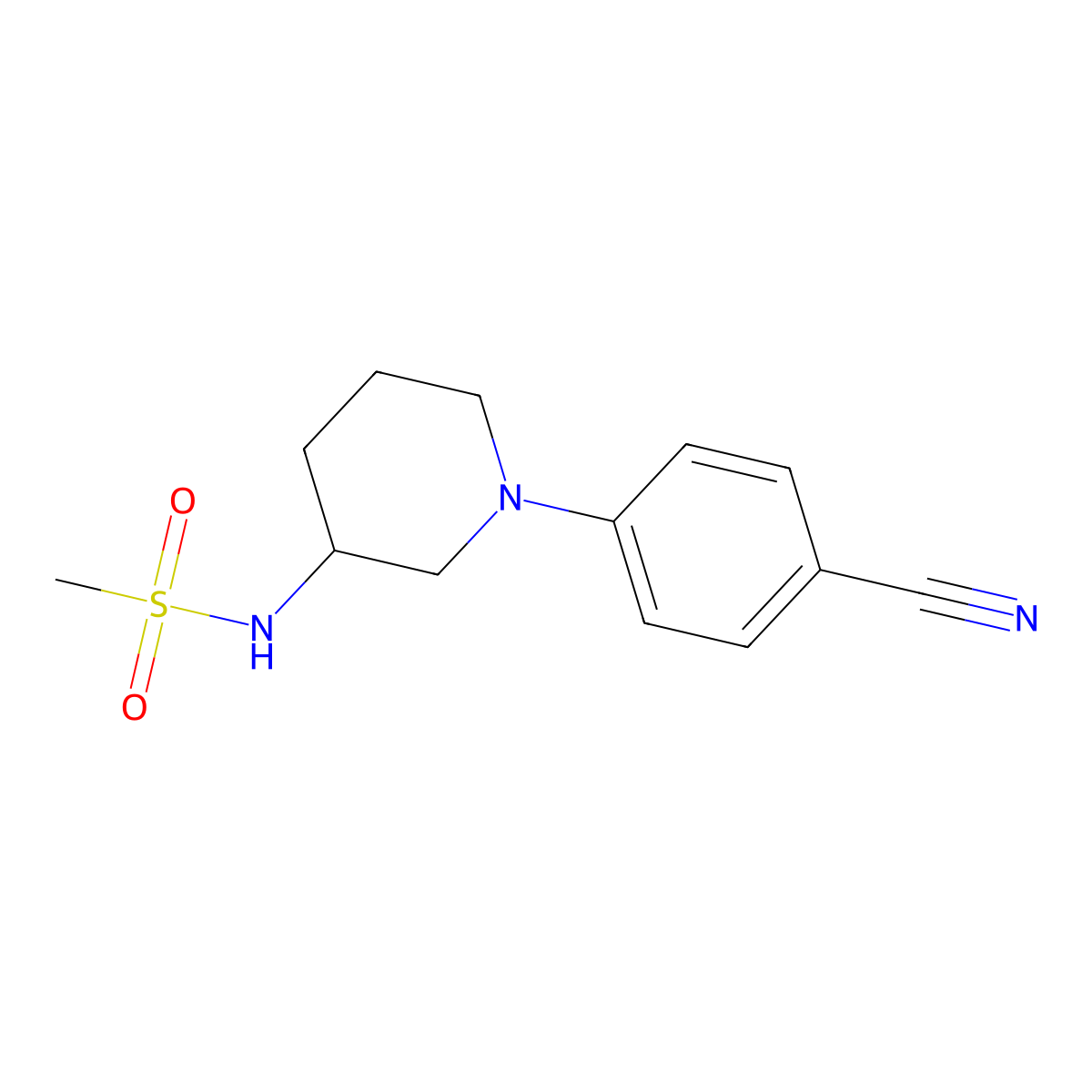 N-[1-(4-cyanophenyl)piperidin-3-yl]methanesulfonamide molecular structure, CAS 2770604-72-1