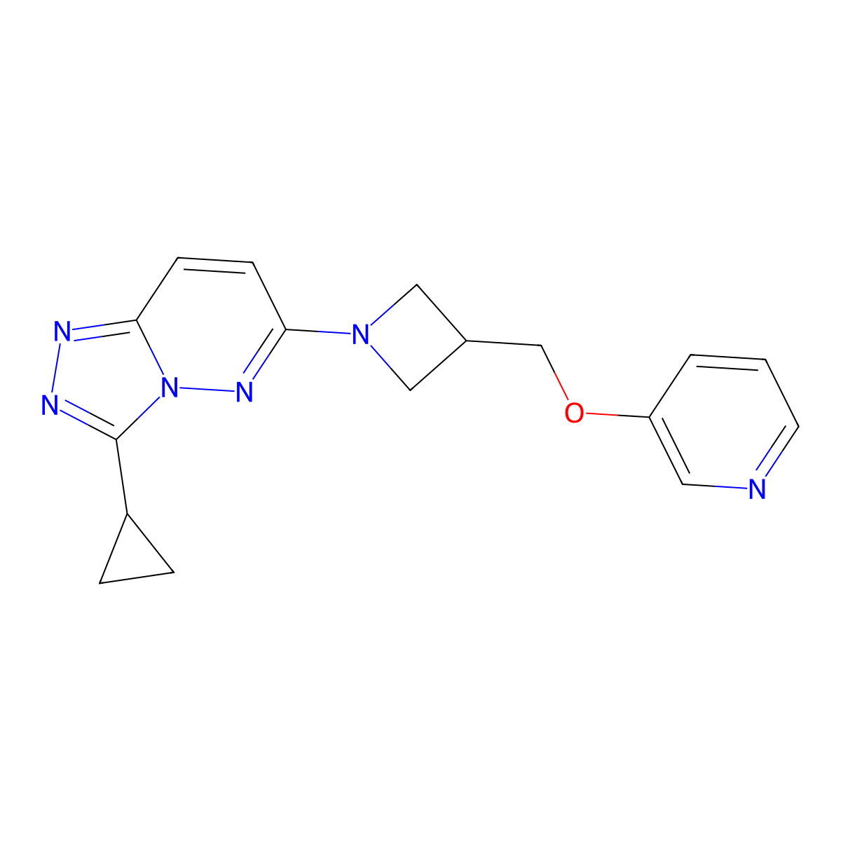 3-[(1-{3-Cyclopropyl-[1,2,4]triazolo[4,3-b]pyridazin-6-yl}azetidin-3-yl)methoxy]pyridine molecular structure, CAS 2770604-74-3
