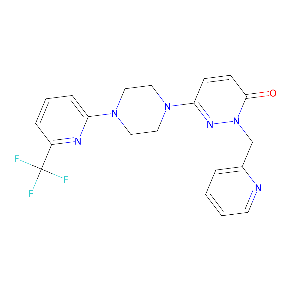 2-[(Pyridin-2-yl)methyl]-6-{4-[6-(trifluoromethyl)pyridin-2-yl]piperazin-1-yl}-2,3-dihydropyridazin-3-one molecular structure, CAS 2770604-91-4