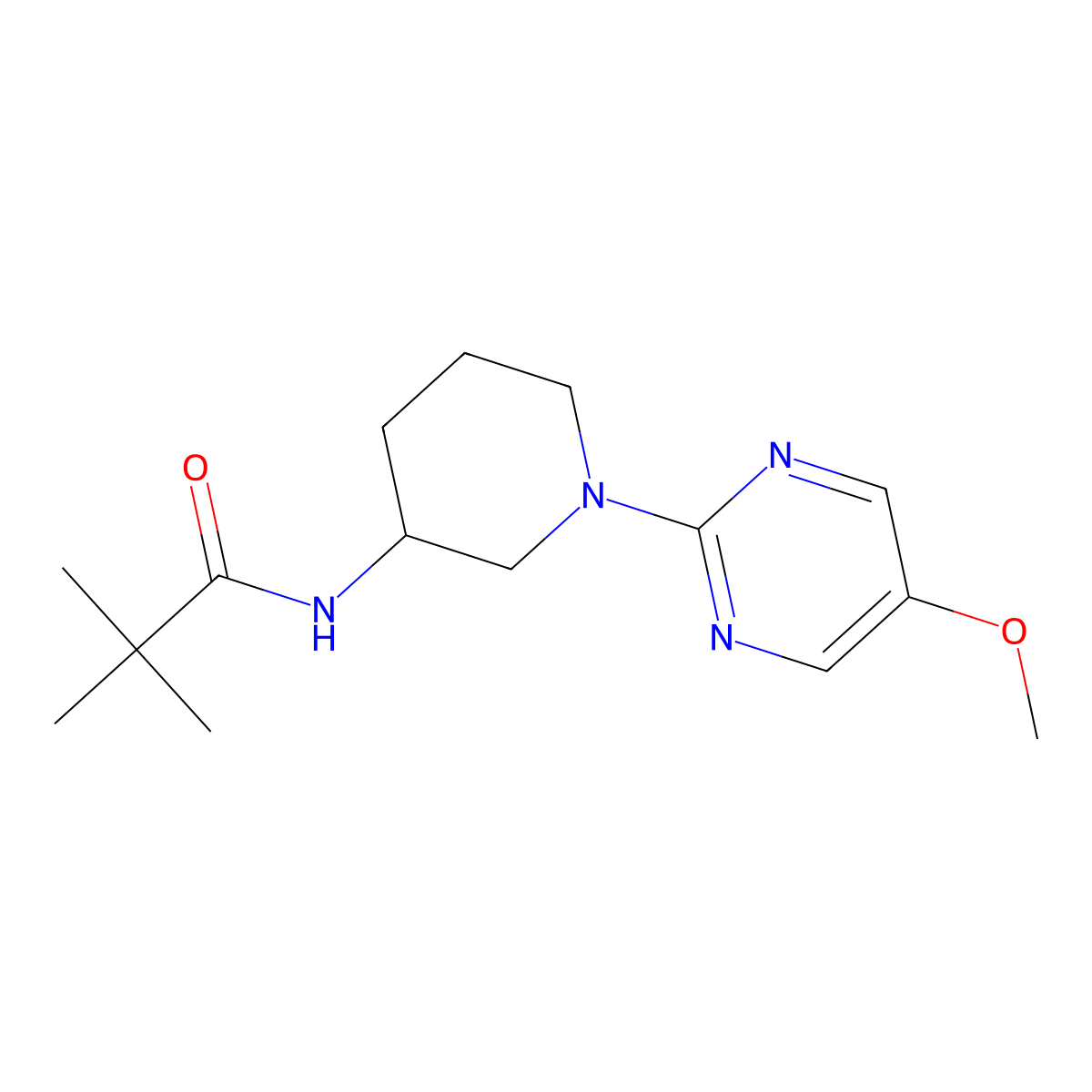 N-[1-(5-methoxypyrimidin-2-yl)piperidin-3-yl]-2,2-dimethylpropanamide molecular structure, CAS 2770604-95-8
