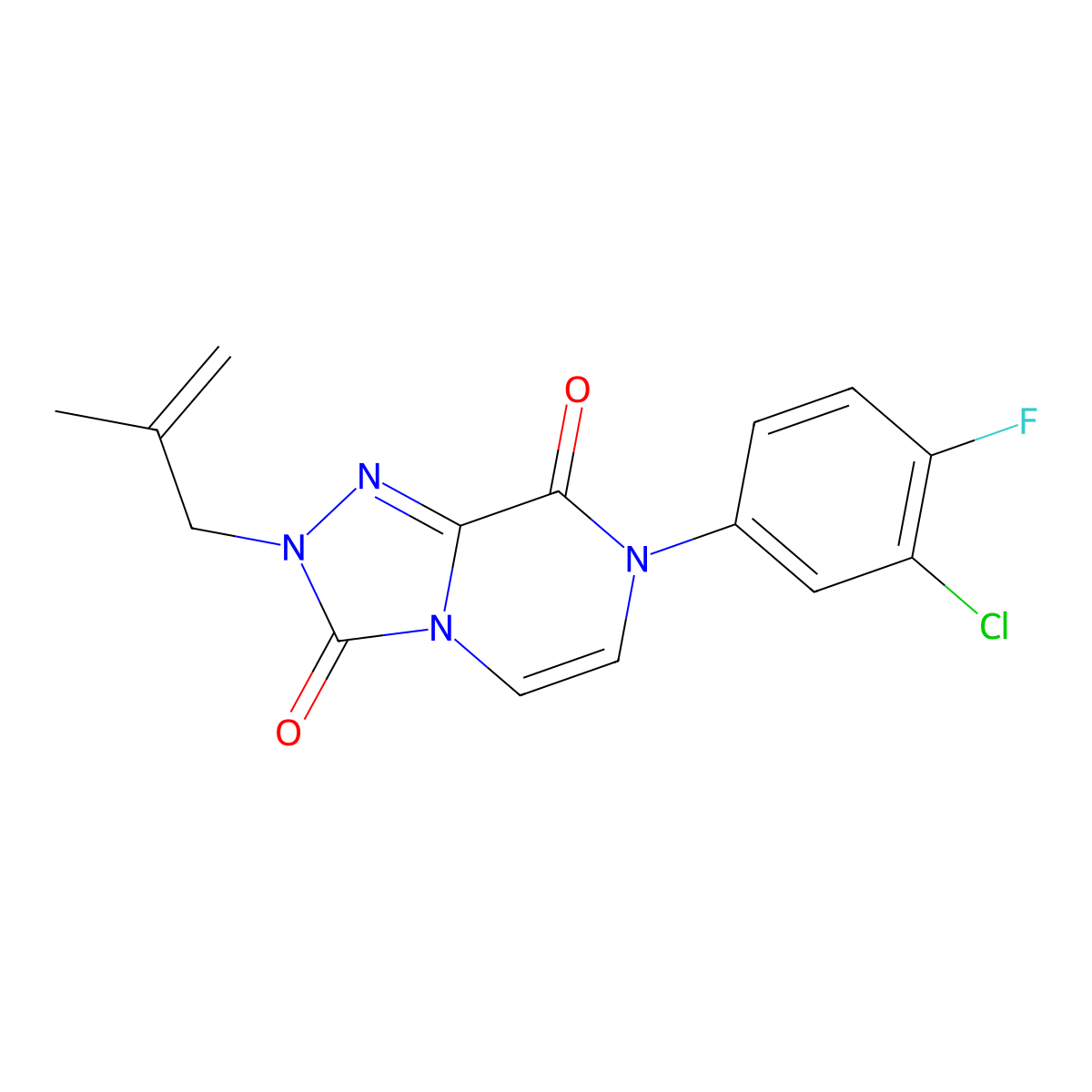 7-(3-chloro-4-fluorophenyl)-2-(2-methylprop-2-en-1-yl)-2H,3H,7H,8H-[1,2,4]triazolo[4,3-a]pyrazine-3,8-dione molecular structure, CAS 2770605-02-0