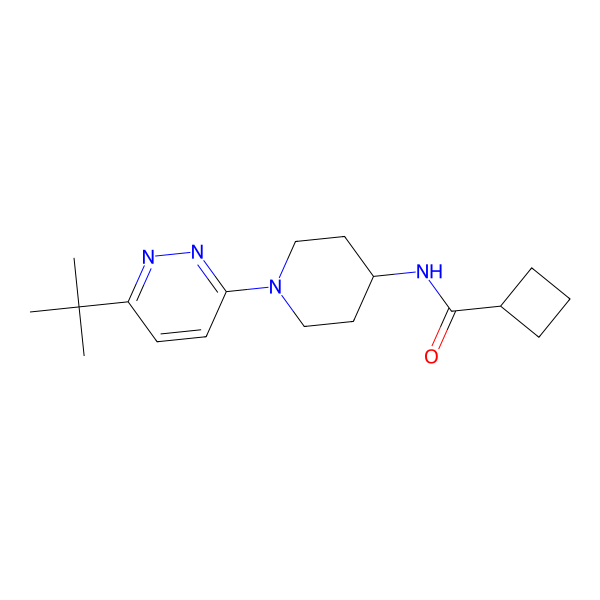 N-[1-(6-tert-butylpyridazin-3-yl)piperidin-4-yl]cyclobutanecarboxamide molecular structure, CAS 2770605-03-1