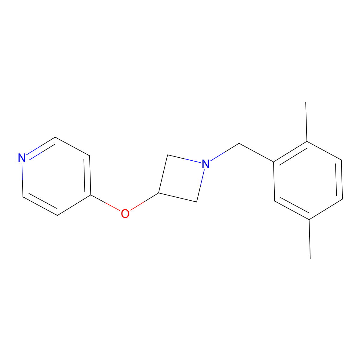 4-({1-[(2,5-Dimethylphenyl)methyl]azetidin-3-yl}oxy)pyridine molecular structure, CAS 2770605-06-4