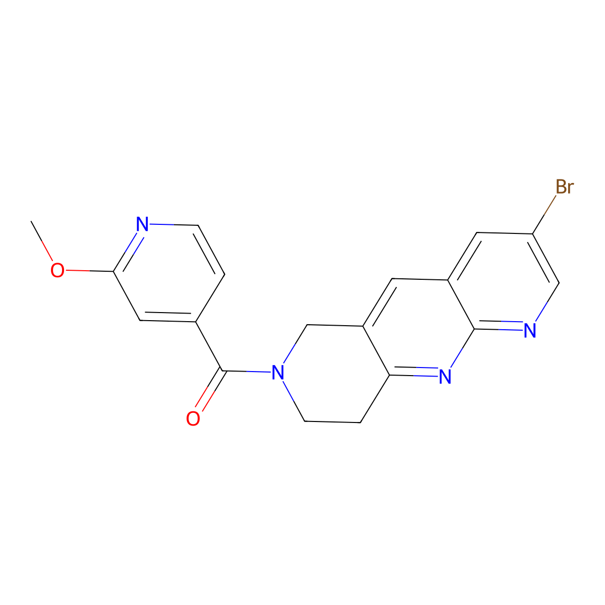 4-{3-bromo-6H,7H,8H,9H-pyrido[2,3-b]1,6-naphthyridine-7-carbonyl}-2-methoxypyridine molecular structure, CAS 2770605-09-7