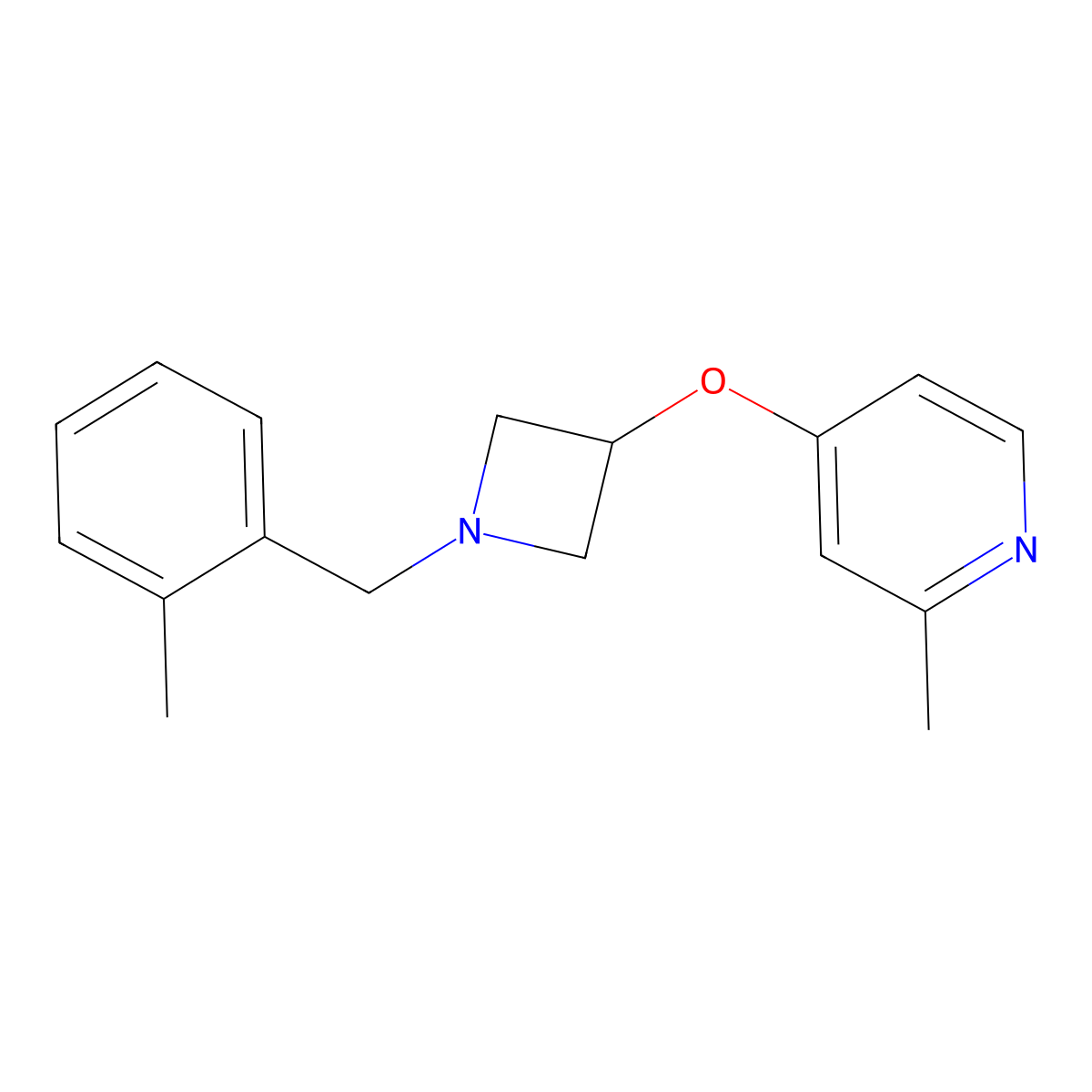2-Methyl-4-({1-[(2-methylphenyl)methyl]azetidin-3-yl}oxy)pyridine molecular structure, CAS 2770605-12-2