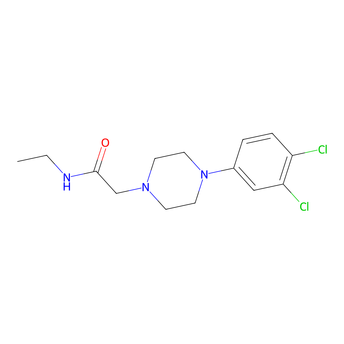 2-[4-(3,4-dichlorophenyl)piperazin-1-yl]-N-ethylacetamide molecular structure, CAS 2770605-15-5