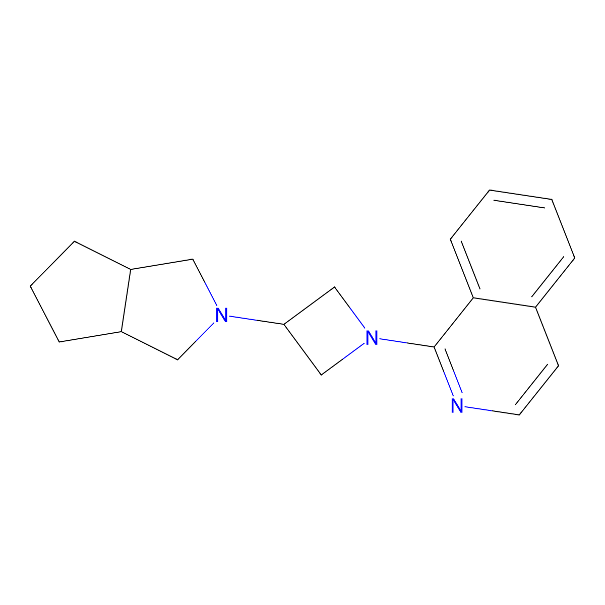 1-(3-{Octahydrocyclopenta[c]pyrrol-2-yl}azetidin-1-yl)isoquinoline molecular structure, CAS 2770605-18-8