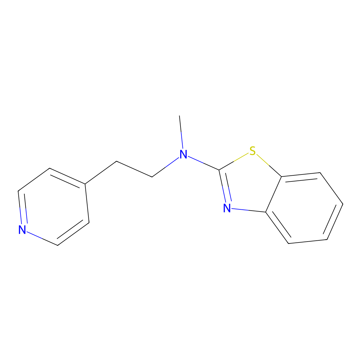 N-methyl-N-[2-(pyridin-4-yl)ethyl]-1,3-benzothiazol-2-amine molecular structure, CAS 2770605-52-0
