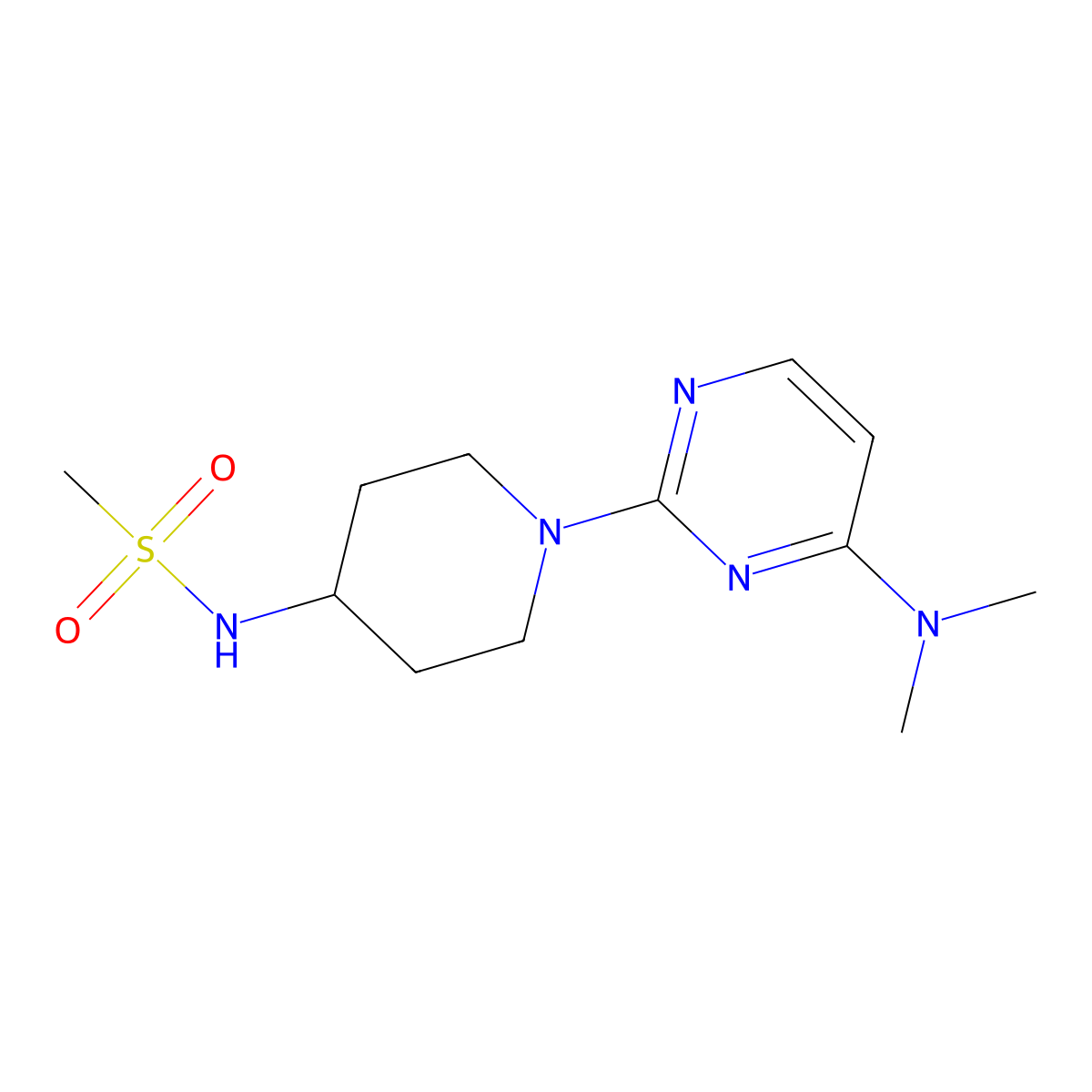 N-{1-[4-(dimethylamino)pyrimidin-2-yl]piperidin-4-yl}methanesulfonamide molecular structure, CAS 2770605-56-4