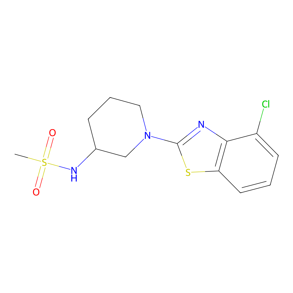 N-[1-(4-chloro-1,3-benzothiazol-2-yl)piperidin-3-yl]methanesulfonamide molecular structure, CAS 2770605-84-8