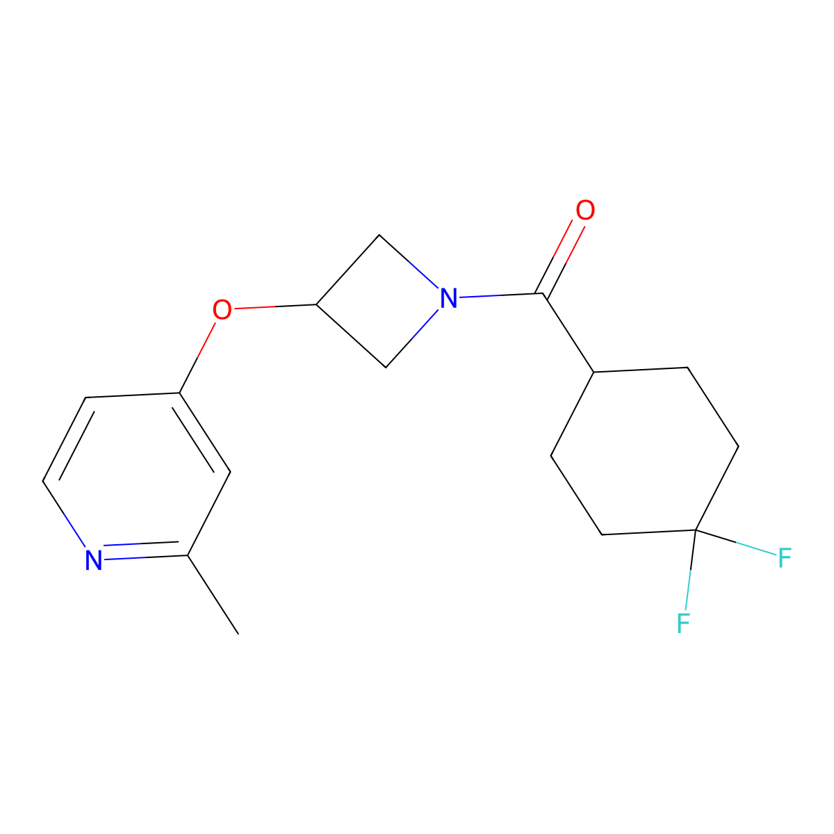 4-{[1-(4,4-Difluorocyclohexanecarbonyl)azetidin-3-yl]oxy}-2-methylpyridine molecular structure, CAS 2770605-96-2