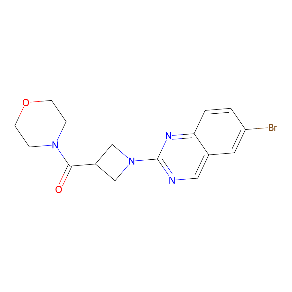 6-Bromo-2-[3-(morpholine-4-carbonyl)azetidin-1-yl]quinazoline molecular structure, CAS 2770606-00-1