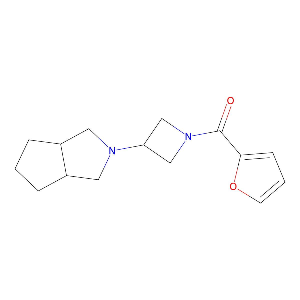 1-(Furan-2-carbonyl)-3-{octahydrocyclopenta[c]pyrrol-2-yl}azetidine molecular structure, CAS 2770606-08-9