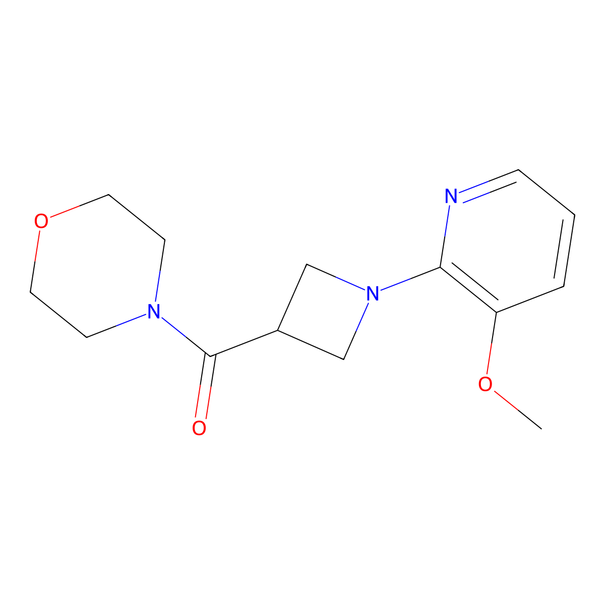 4-[1-(3-Methoxypyridin-2-yl)azetidine-3-carbonyl]morpholine molecular structure, CAS 2770606-17-0