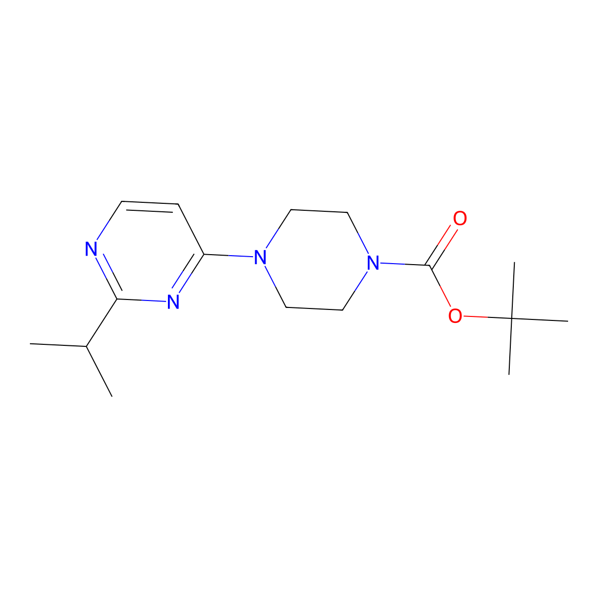 Tert-butyl 4-[2-(propan-2-yl)pyrimidin-4-yl]piperazine-1-carboxylate molecular structure, CAS 2770606-28-3