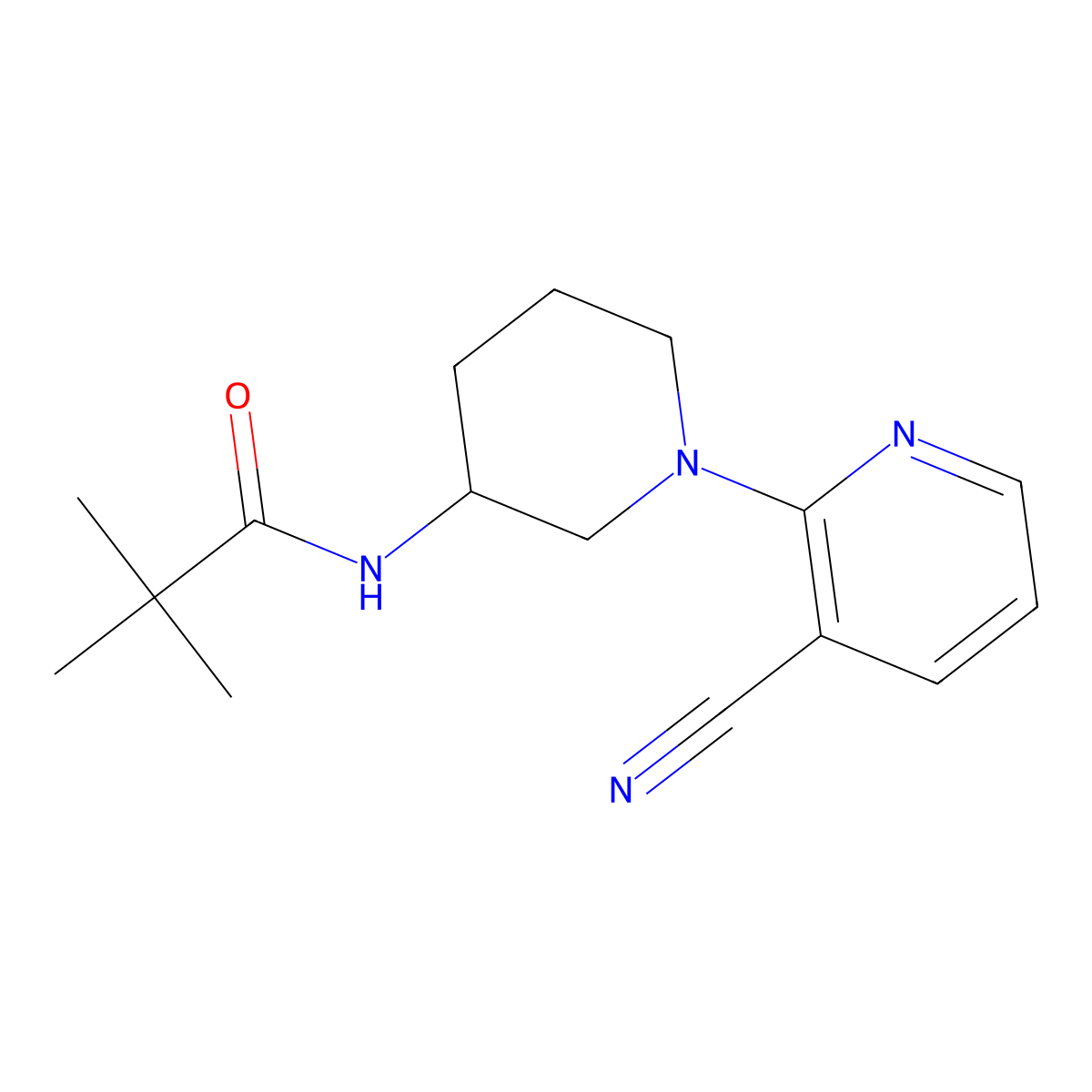 N-[1-(3-cyanopyridin-2-yl)piperidin-3-yl]-2,2-dimethylpropanamide molecular structure, CAS 2770606-31-8