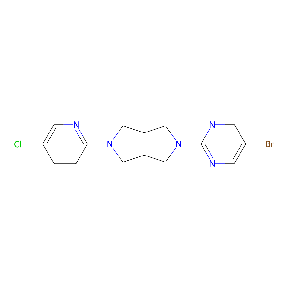 5-Bromo-2-[5-(5-chloropyridin-2-yl)-octahydropyrrolo[3,4-c]pyrrol-2-yl]pyrimidine molecular structure, CAS 2770606-52-3