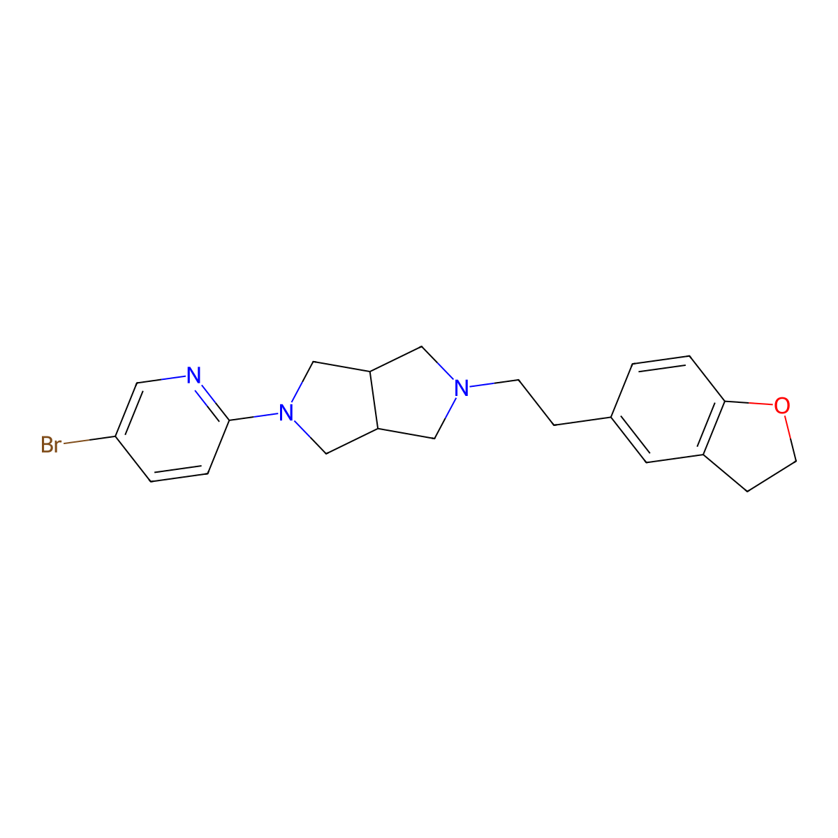 5-Bromo-2-{5-[2-(2,3-dihydro-1-benzofuran-5-yl)ethyl]-octahydropyrrolo[3,4-c]pyrrol-2-yl}pyridine molecular structure, CAS 2770606-56-7