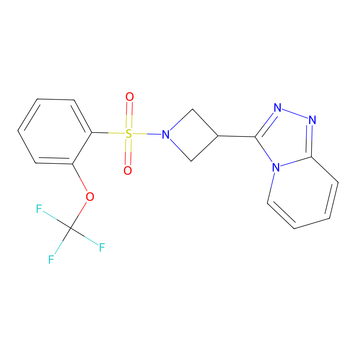 3-{[1,2,4]Triazolo[4,3-a]pyridin-3-yl}-1-[2-(trifluoromethoxy)benzenesulfonyl]azetidine molecular structure, CAS 2770606-63-6