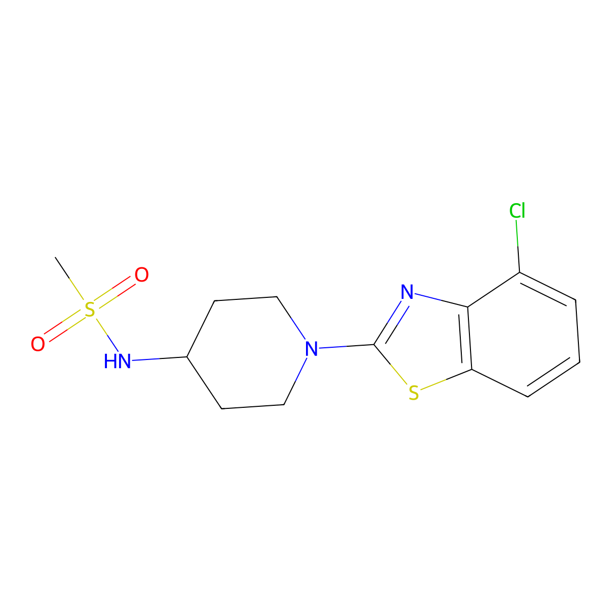 N-[1-(4-chloro-1,3-benzothiazol-2-yl)piperidin-4-yl]methanesulfonamide molecular structure, CAS 2770606-64-7