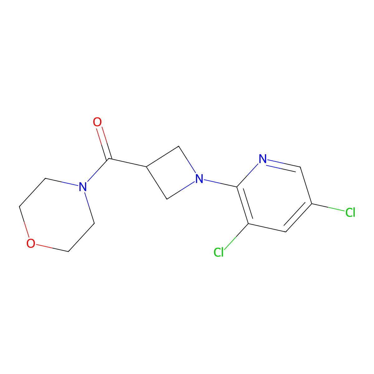 4-[1-(3,5-Dichloropyridin-2-yl)azetidine-3-carbonyl]morpholine molecular structure, CAS 2770606-65-8
