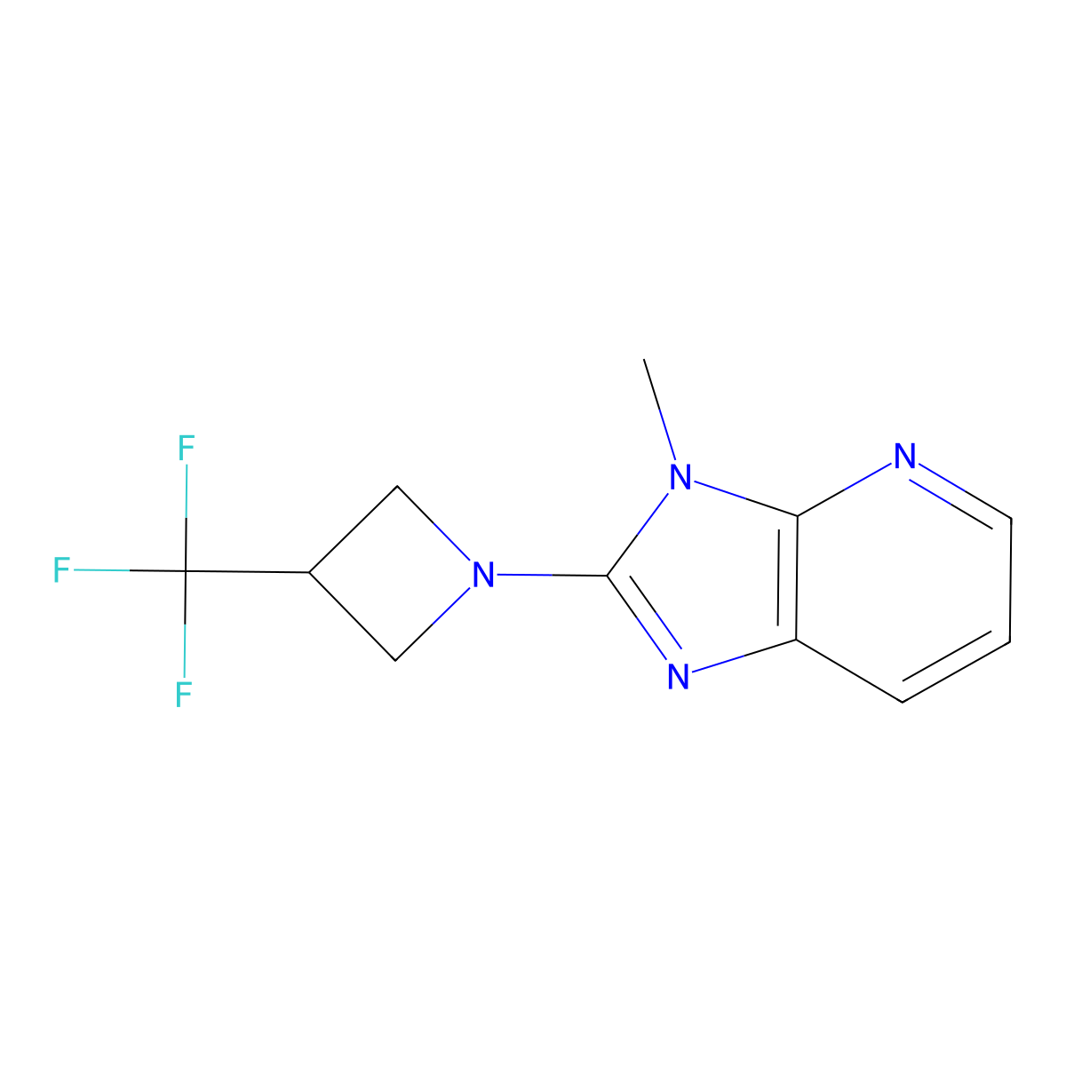 3-Methyl-2-[3-(trifluoromethyl)azetidin-1-yl]imidazo[4,5-b]pyridine molecular structure, CAS 2770606-78-3
