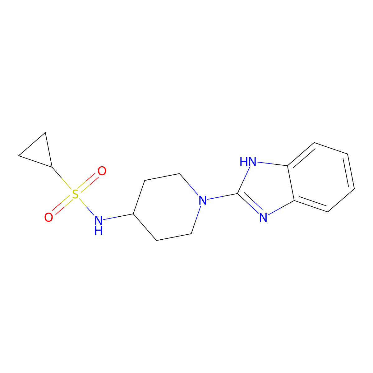 N-[1-(1H-1,3-benzodiazol-2-yl)piperidin-4-yl]cyclopropanesulfonamide molecular structure, CAS 2770606-82-9