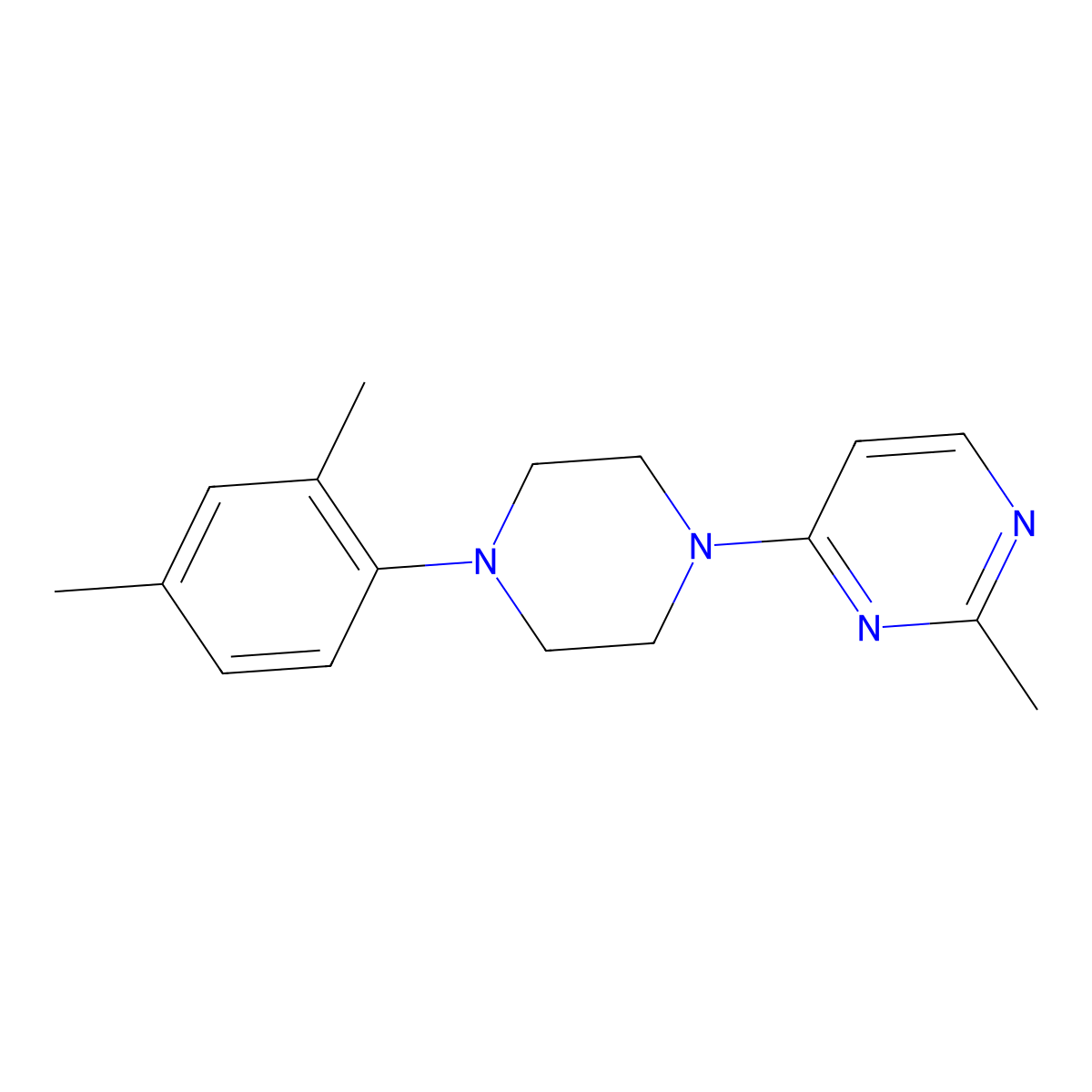 4-[4-(2,4-Dimethylphenyl)piperazin-1-yl]-2-methylpyrimidine molecular structure, CAS 2770606-84-1