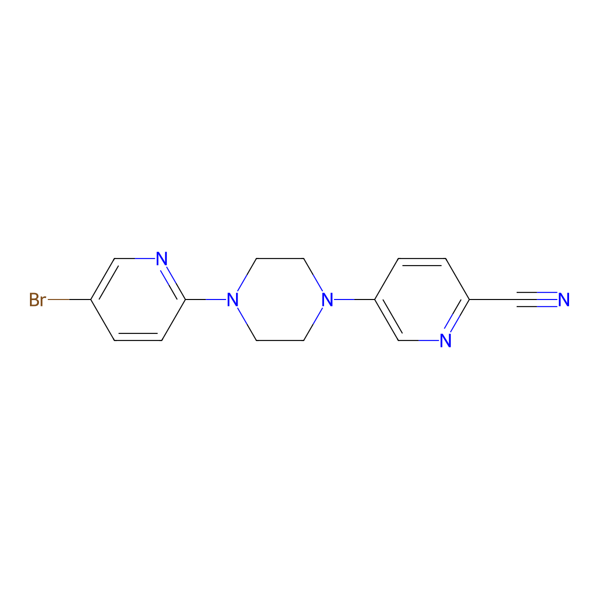 5-[4-(5-Bromopyridin-2-yl)piperazin-1-yl]pyridine-2-carbonitrile molecular structure, CAS 2770606-85-2
