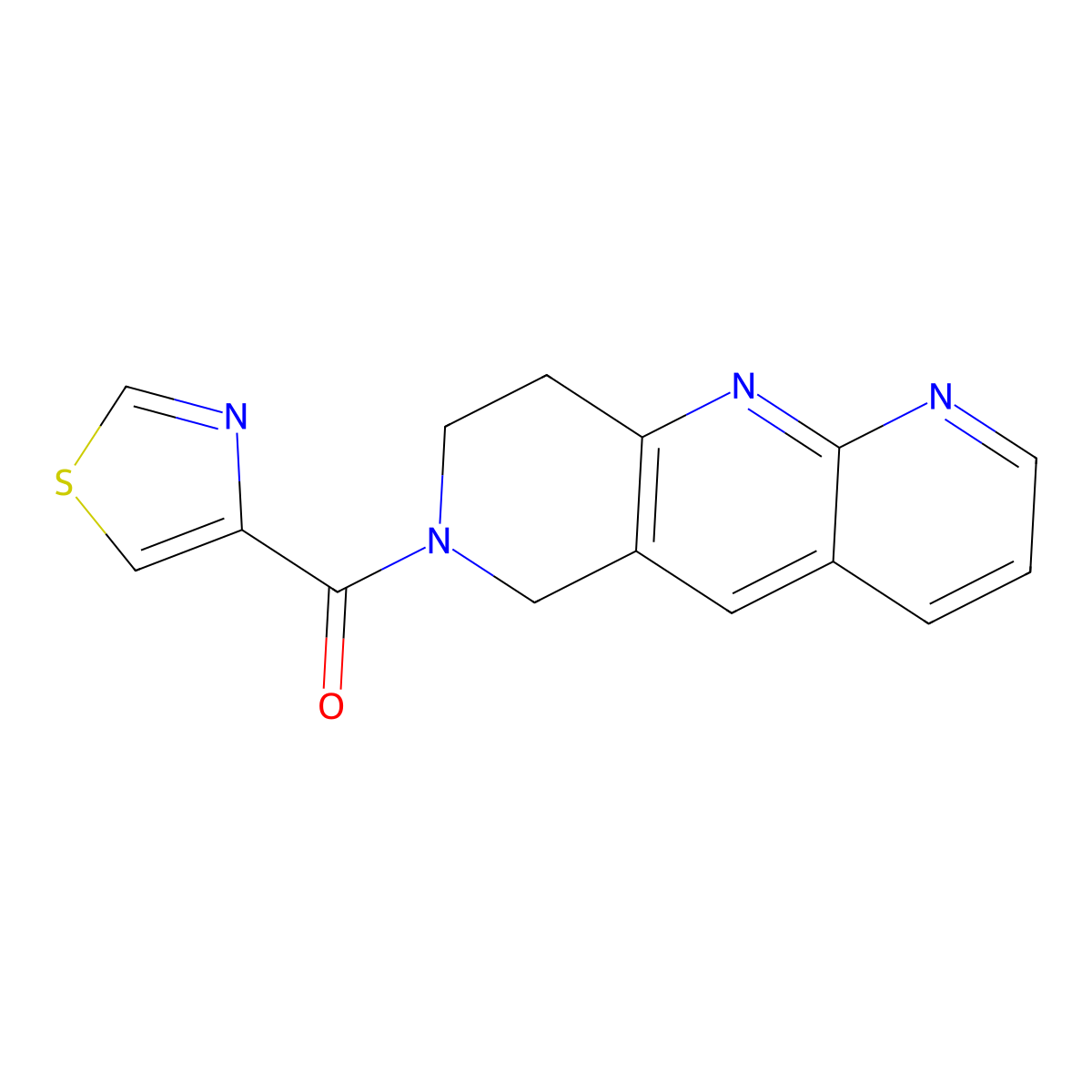 4-{6H,7H,8H,9H-pyrido[2,3-b]1,6-naphthyridine-7-carbonyl}-1,3-thiazole molecular structure, CAS 2770606-88-5