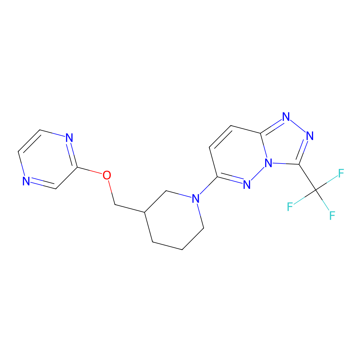 2-({1-[3-(Trifluoromethyl)-[1,2,4]triazolo[4,3-b]pyridazin-6-yl]piperidin-3-yl}methoxy)pyrazine molecular structure, CAS 2770606-91-0