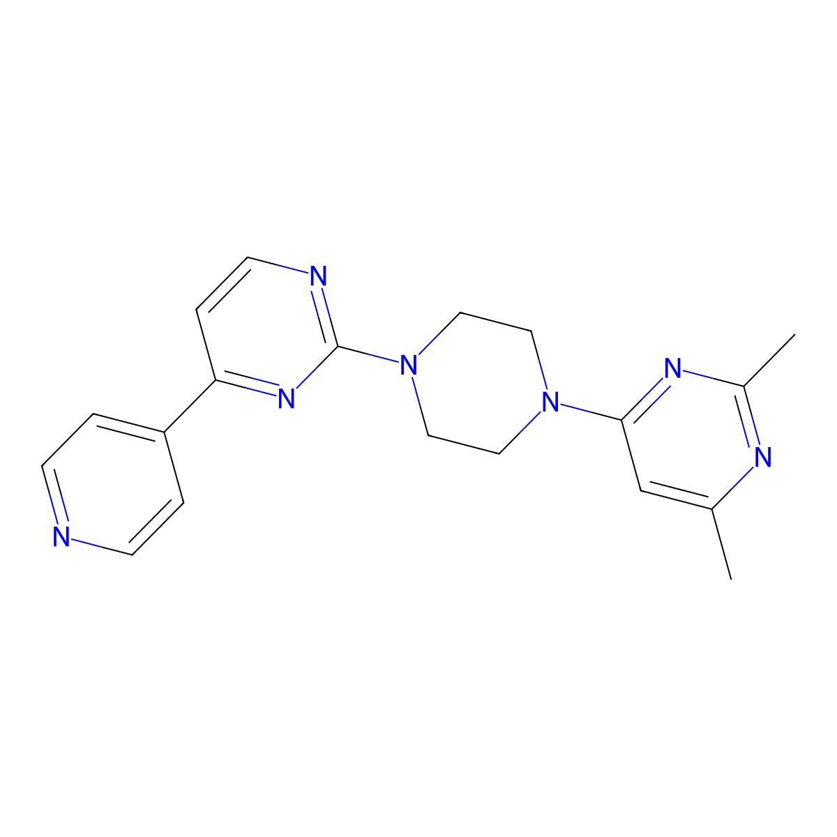 2-[4-(2,6-Dimethylpyrimidin-4-yl)piperazin-1-yl]-4-(pyridin-4-yl)pyrimidine molecular structure, CAS 2770606-93-2