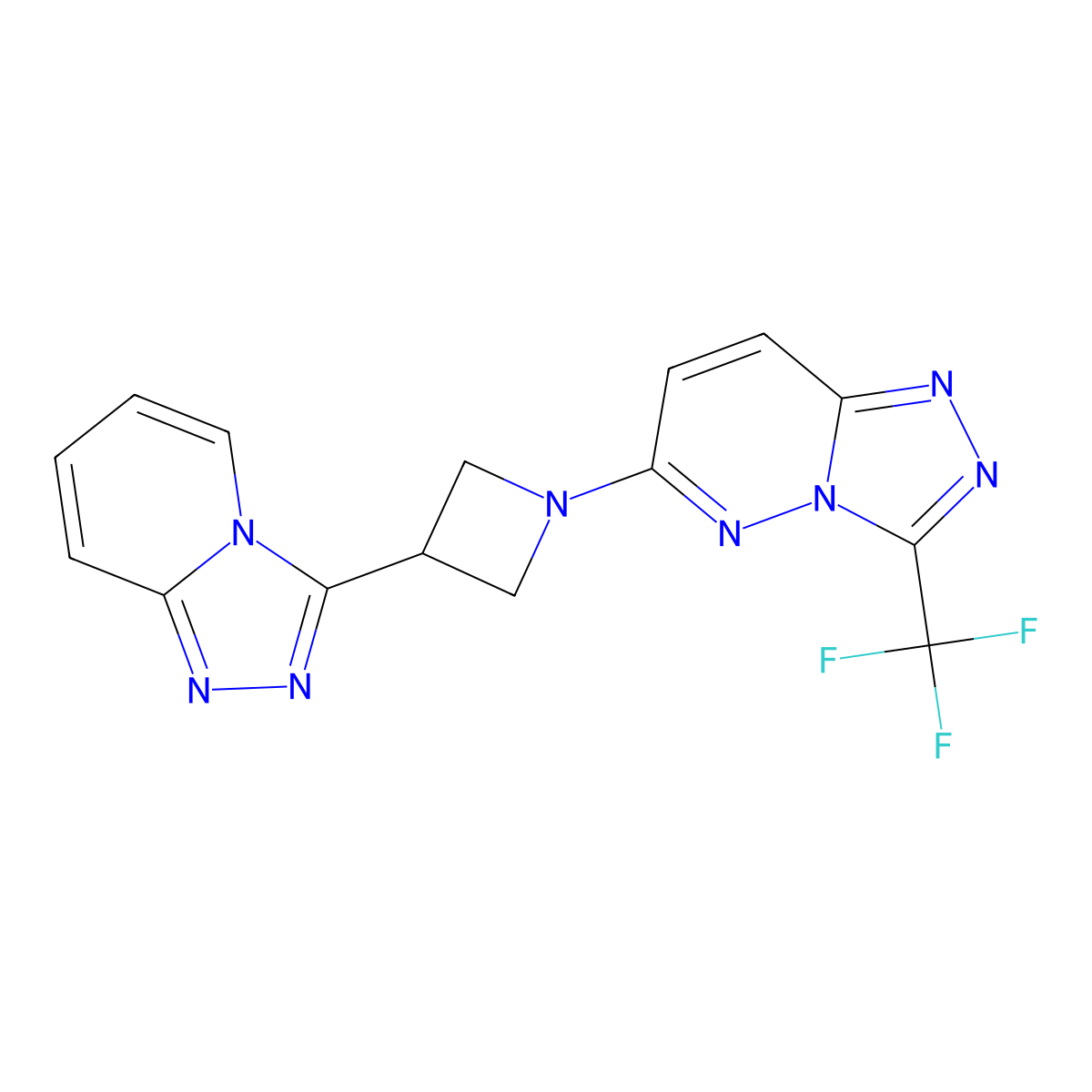3-{[1,2,4]Triazolo[4,3-a]pyridin-3-yl}-1-[3-(trifluoromethyl)-[1,2,4]triazolo[4,3-b]pyridazin-6-yl]azetidine molecular structure, CAS 2770606-98-7