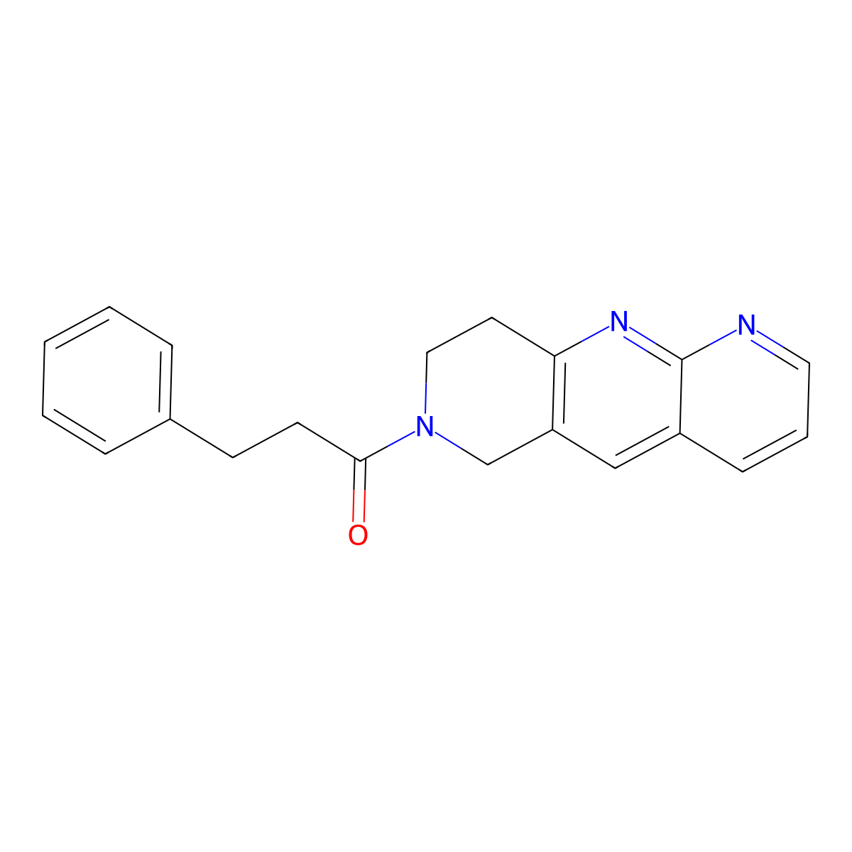 3-phenyl-1-{6H,7H,8H,9H-pyrido[2,3-b]1,6-naphthyridin-7-yl}propan-1-one molecular structure, CAS 2770606-99-8
