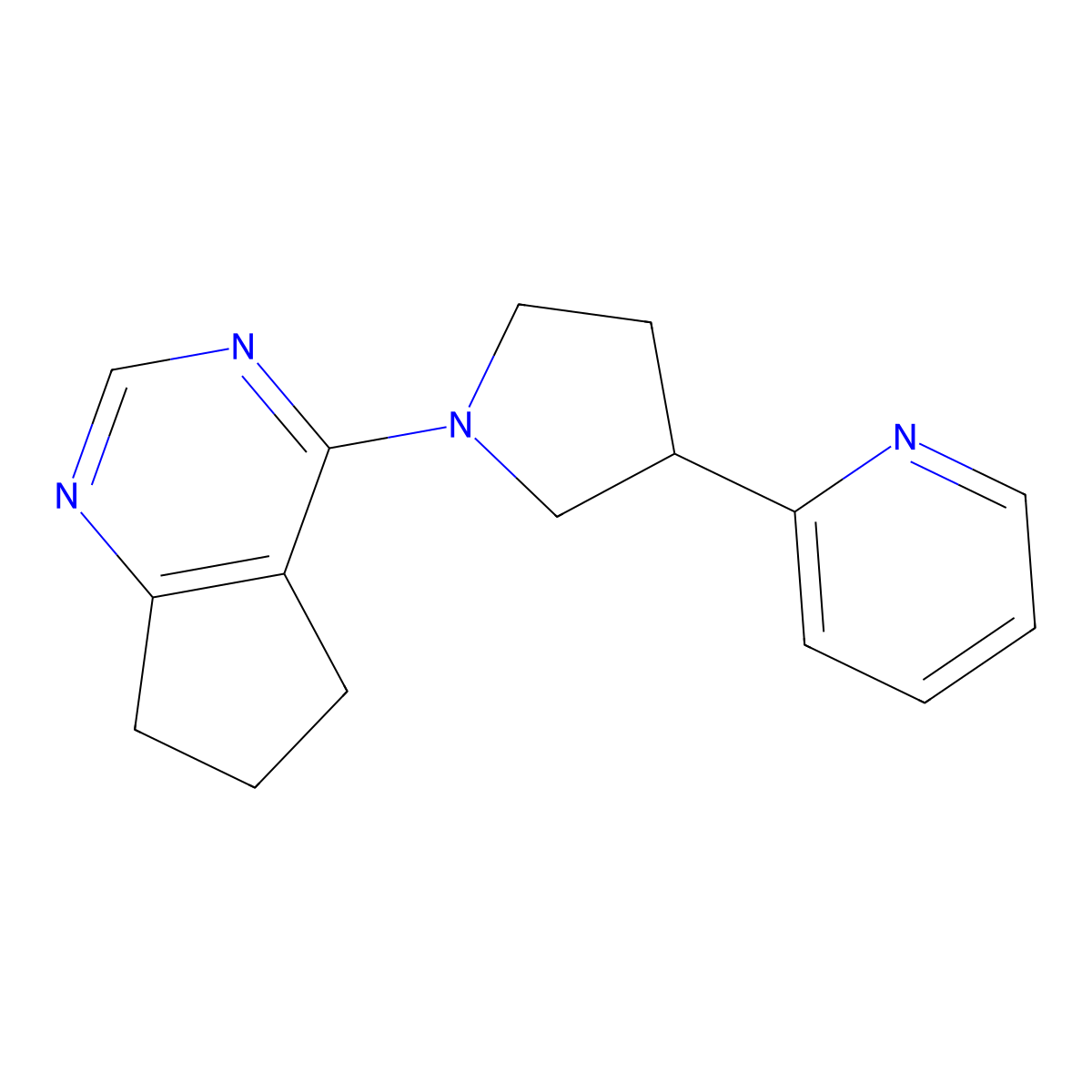 2-(1-{5H,6H,7H-cyclopenta[d]pyrimidin-4-yl}pyrrolidin-3-yl)pyridine molecular structure, CAS 2770607-05-9