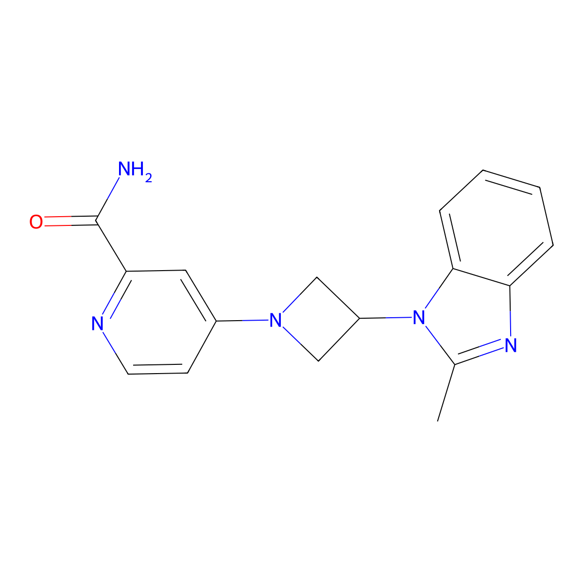 4-[3-(2-methyl-1H-1,3-benzodiazol-1-yl)azetidin-1-yl]pyridine-2-carboxamide molecular structure, CAS 2770607-07-1