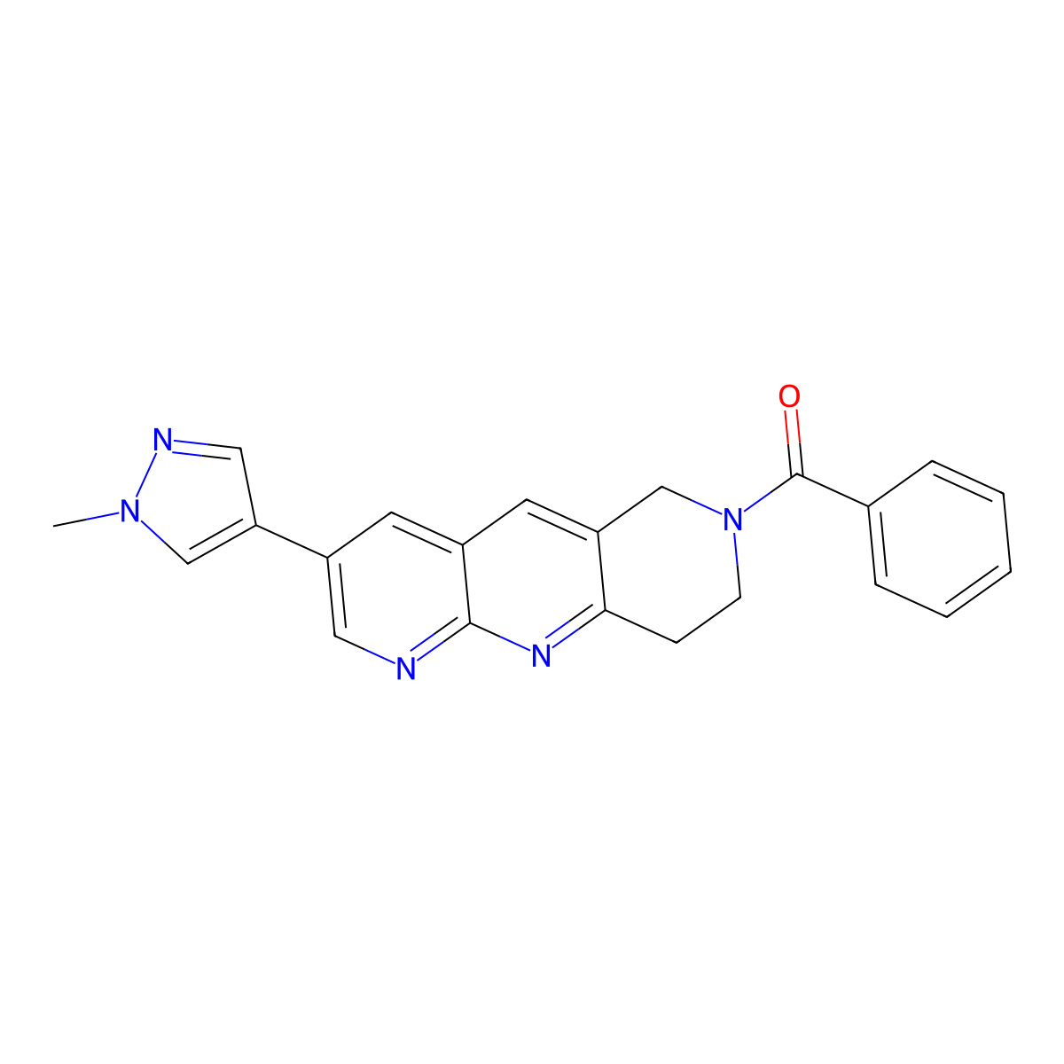 4-{7-benzoyl-6H,7H,8H,9H-pyrido[2,3-b]1,6-naphthyridin-3-yl}-1-methyl-1H-pyrazole molecular structure, CAS 2770607-09-3