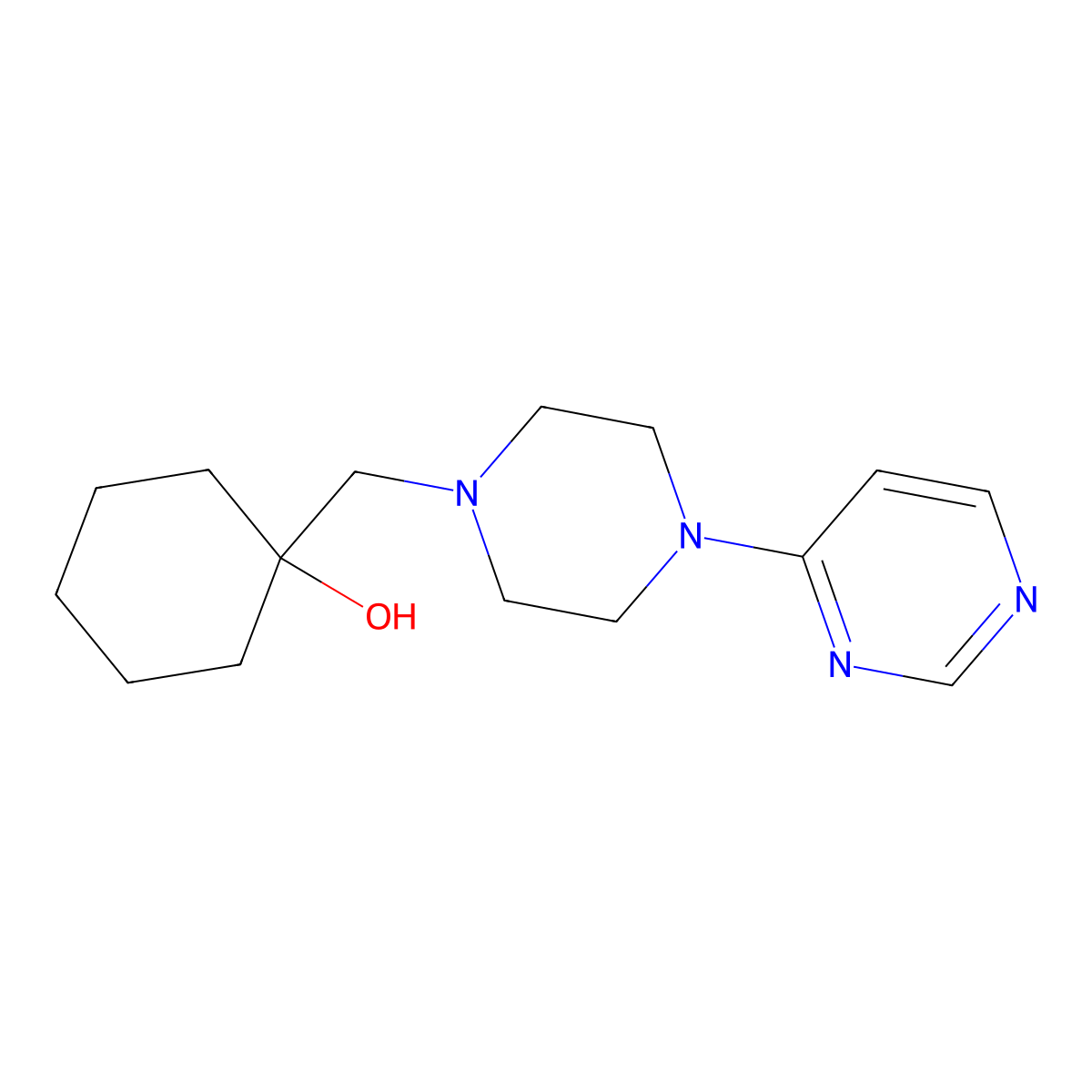 1-{[4-(Pyrimidin-4-yl)piperazin-1-yl]methyl}cyclohexan-1-ol molecular structure, CAS 2770607-34-4