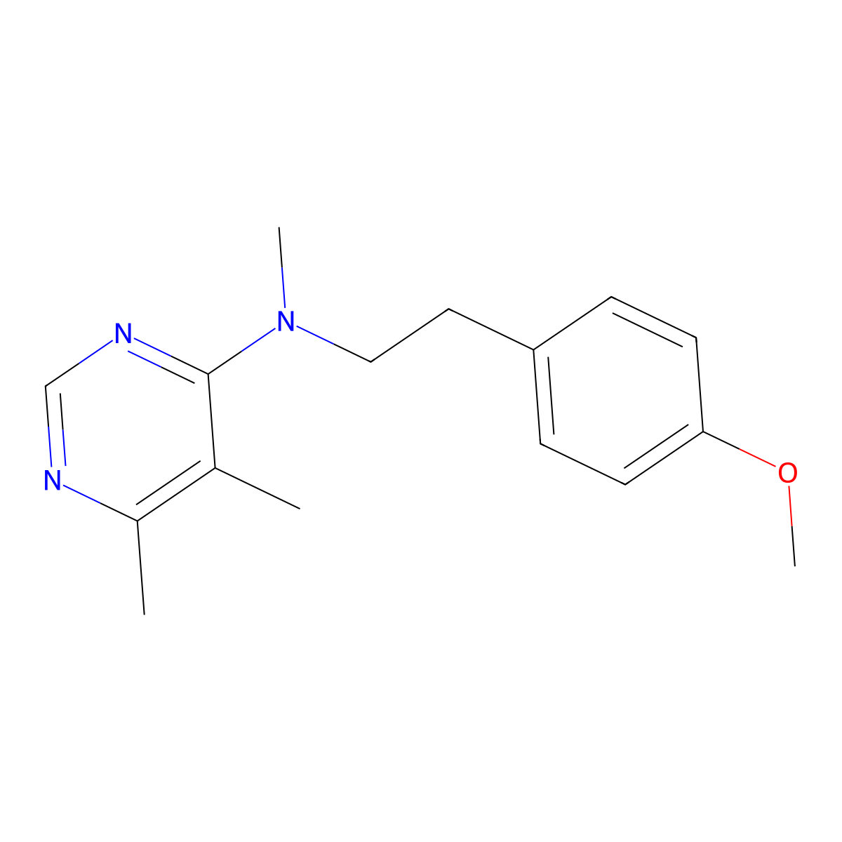 N-[2-(4-methoxyphenyl)ethyl]-N,5,6-trimethylpyrimidin-4-amine molecular structure, CAS 2770607-36-6