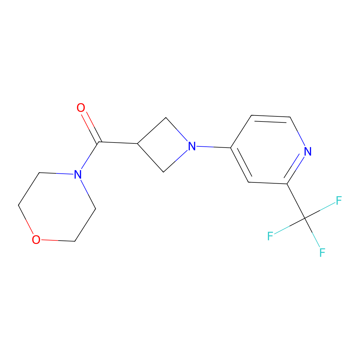 4-{1-[2-(Trifluoromethyl)pyridin-4-yl]azetidine-3-carbonyl}morpholine molecular structure, CAS 2770607-39-9