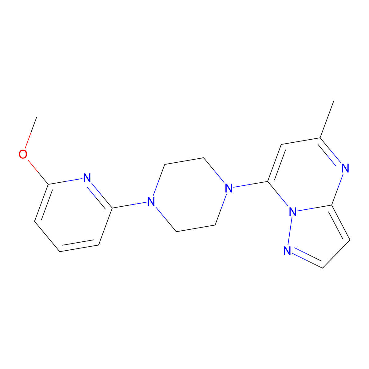 1-(6-Methoxypyridin-2-yl)-4-{5-methylpyrazolo[1,5-a]pyrimidin-7-yl}piperazine molecular structure, CAS 2770607-48-0