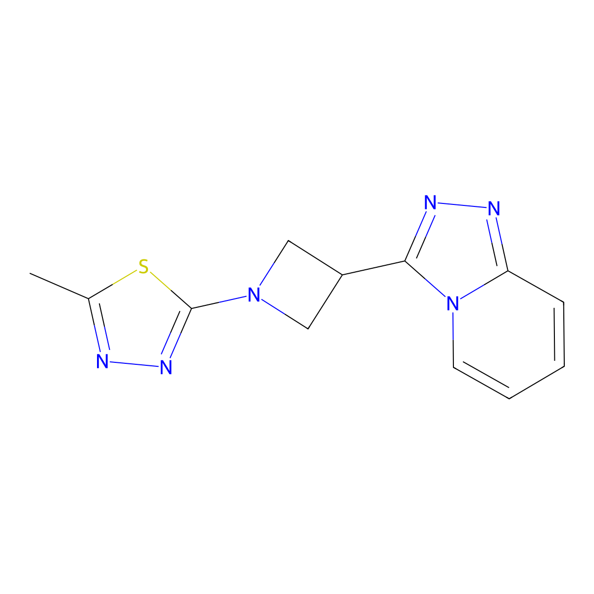 2-Methyl-5-(3-{[1,2,4]triazolo[4,3-a]pyridin-3-yl}azetidin-1-yl)-1,3,4-thiadiazole molecular structure, CAS 2770607-57-1