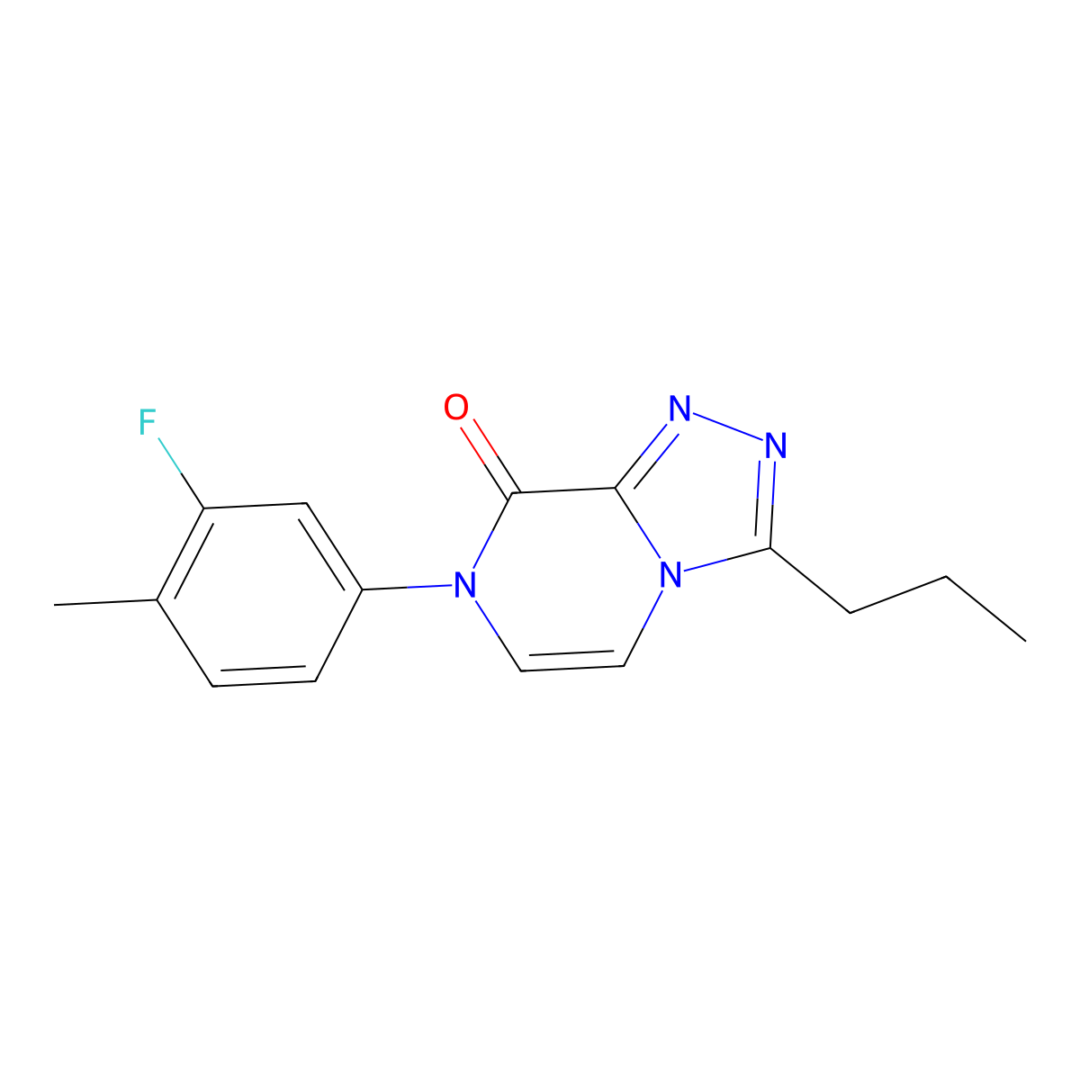 7-(3-fluoro-4-methylphenyl)-3-propyl-7H,8H-[1,2,4]triazolo[4,3-a]pyrazin-8-one molecular structure, CAS 2770607-59-3