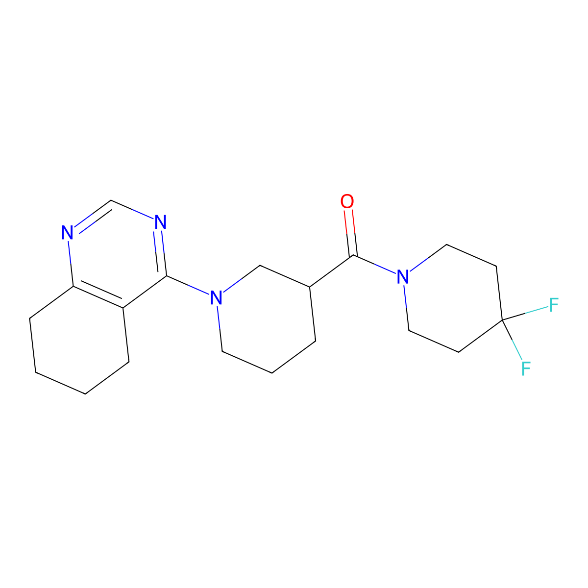 4-[3-(4,4-Difluoropiperidine-1-carbonyl)piperidin-1-yl]-5,6,7,8-tetrahydroquinazoline molecular structure, CAS 2770607-65-1
