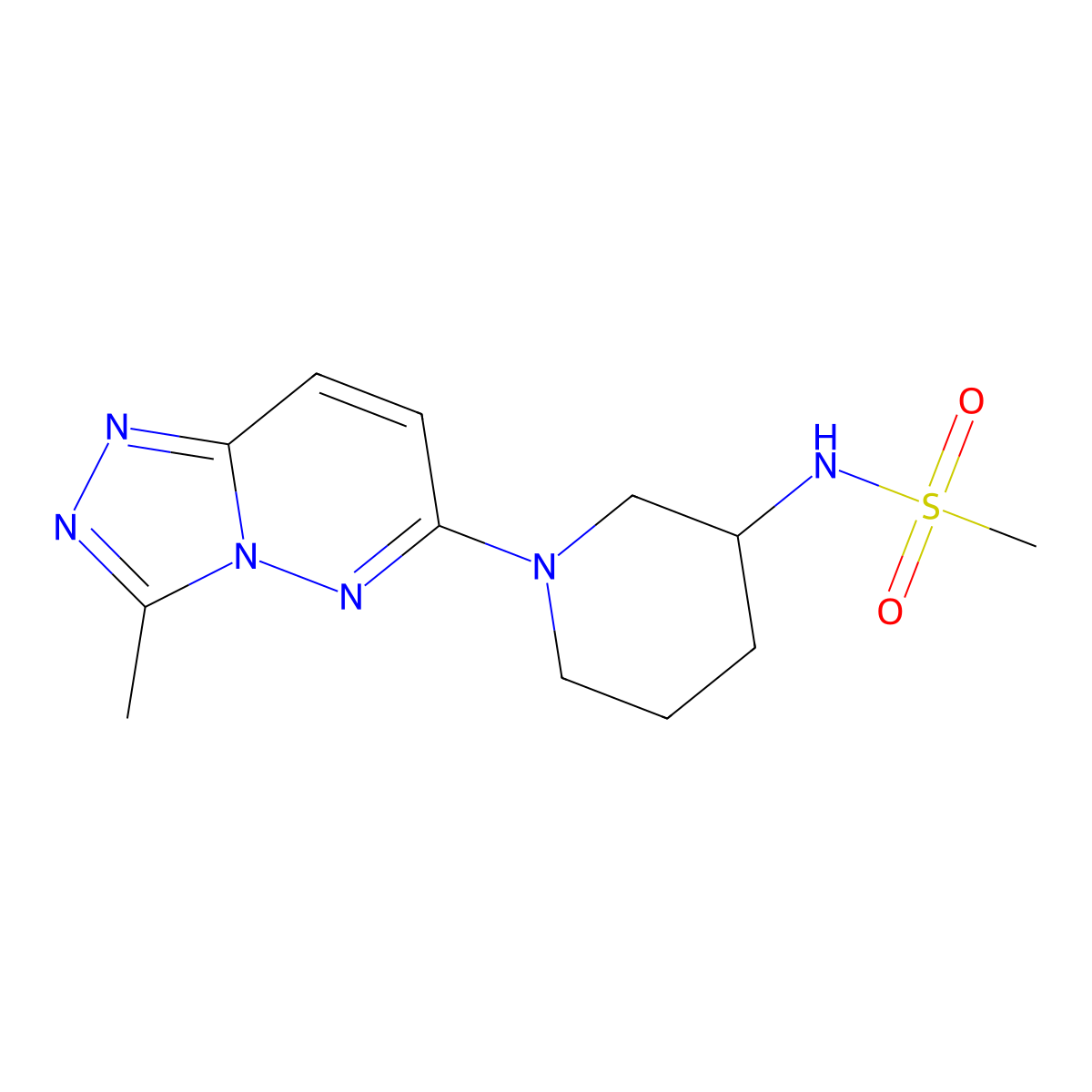 N-(1-{3-methyl-[1,2,4]triazolo[4,3-b]pyridazin-6-yl}piperidin-3-yl)methanesulfonamide molecular structure, CAS 2770607-66-2