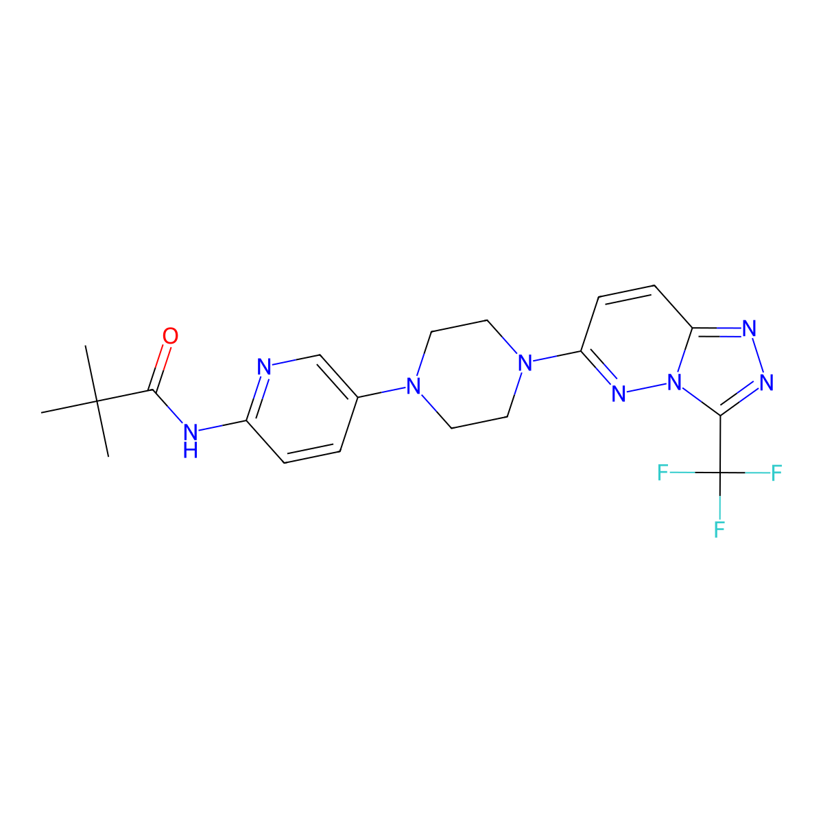 2,2-dimethyl-N-(5-{4-[3-(trifluoromethyl)-[1,2,4]triazolo[4,3-b]pyridazin-6-yl]piperazin-1-yl}pyridin-2-yl)propanamide molecular structure, CAS 2770607-74-2