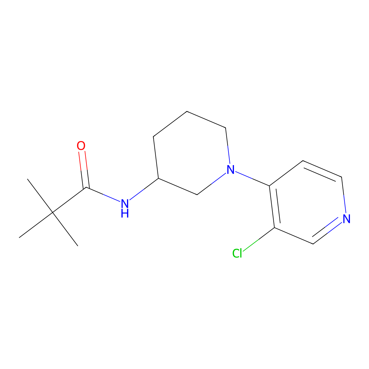 N-[1-(3-chloropyridin-4-yl)piperidin-3-yl]-2,2-dimethylpropanamide molecular structure, CAS 2770607-79-7
