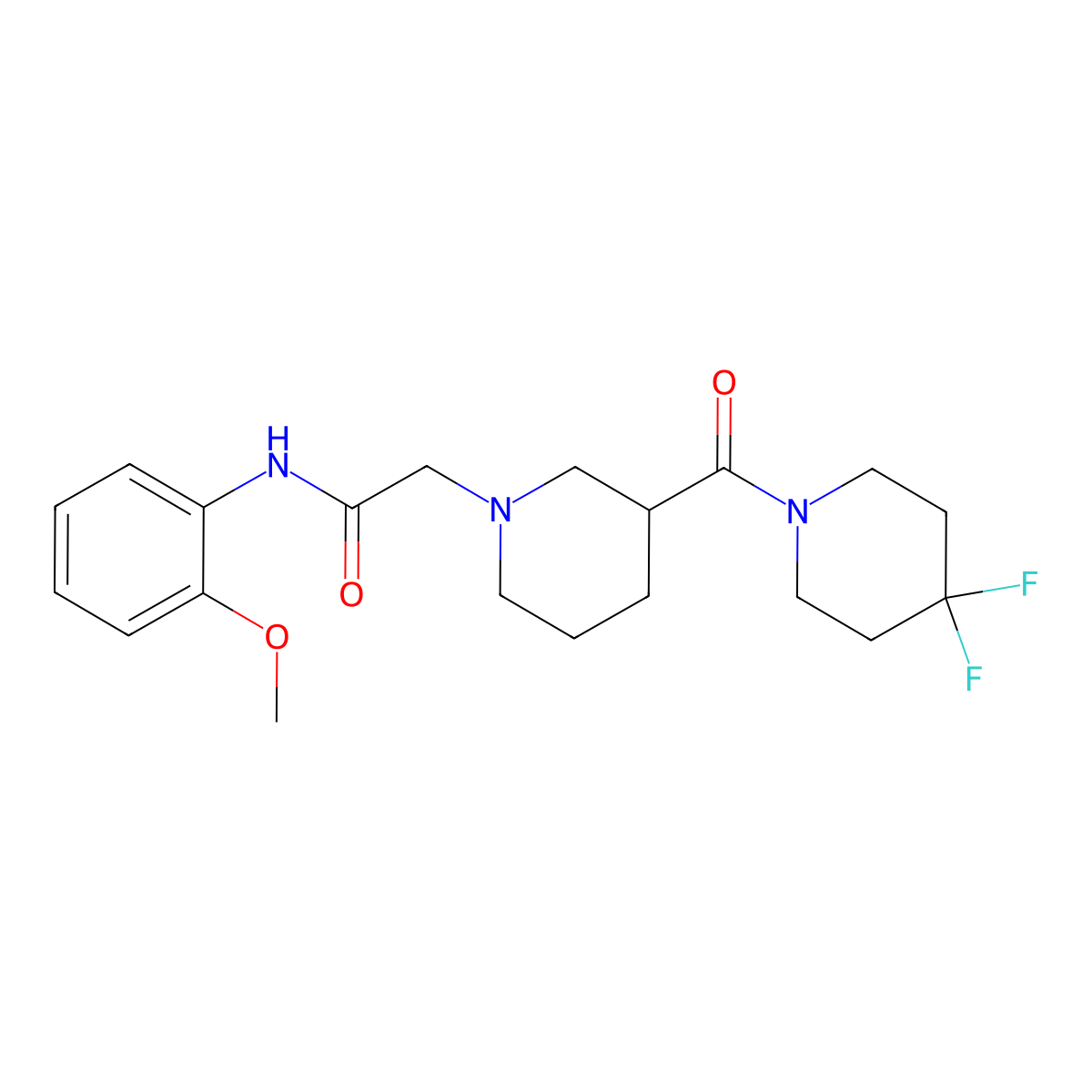 2-[3-(4,4-difluoropiperidine-1-carbonyl)piperidin-1-yl]-N-(2-methoxyphenyl)acetamide molecular structure, CAS 2770608-03-0