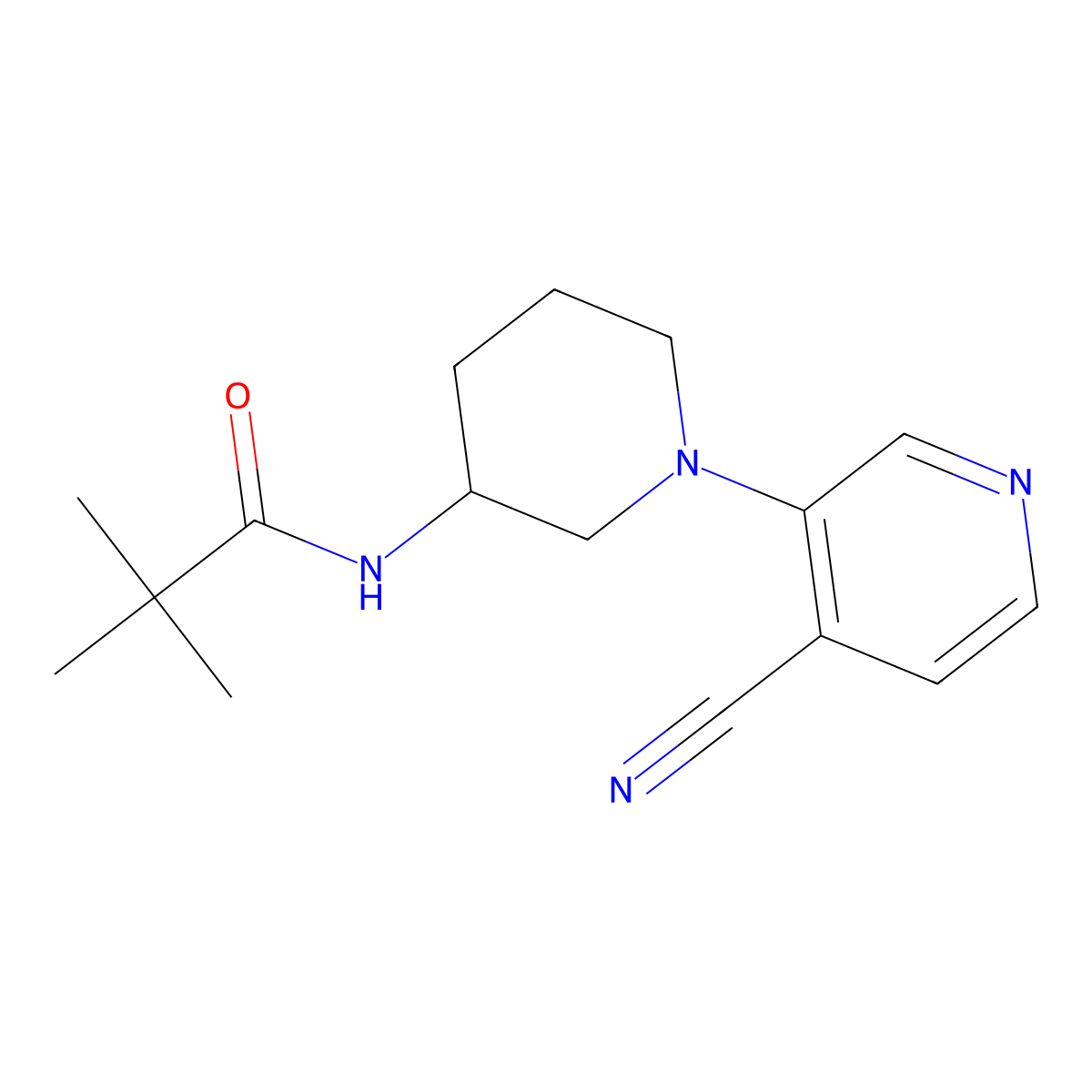 N-[1-(4-cyanopyridin-3-yl)piperidin-3-yl]-2,2-dimethylpropanamide molecular structure, CAS 2770608-04-1